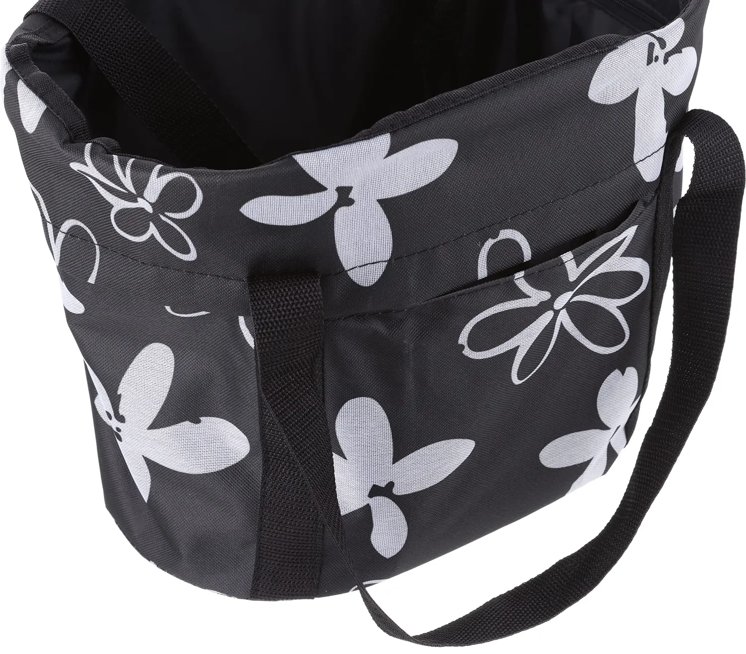 Fischer Fahrradkorb Lenkerkorb 5 kg schwarz Blumen