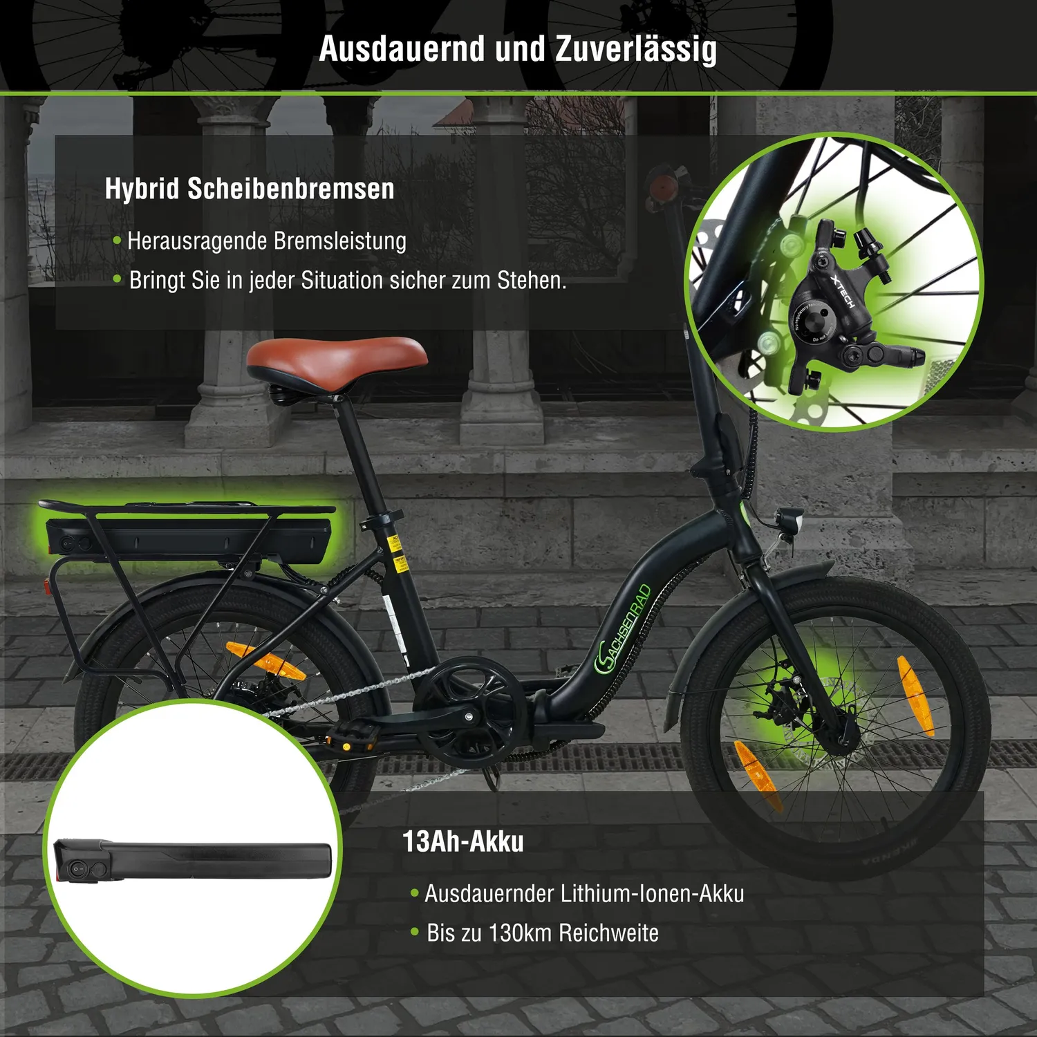 SachsenRad F2 Farmers Folding E-Faltrad schwarz gebraucht