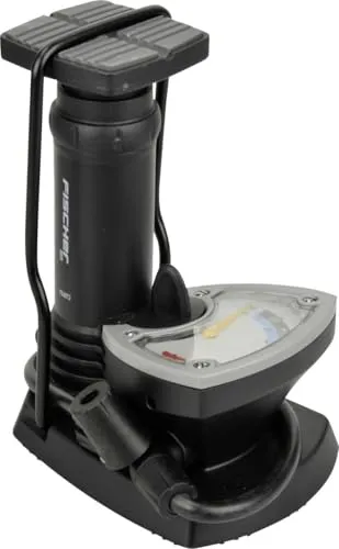 Fischer Fuß-Standpumpe mit Manometer 7 bar Doppelkopf