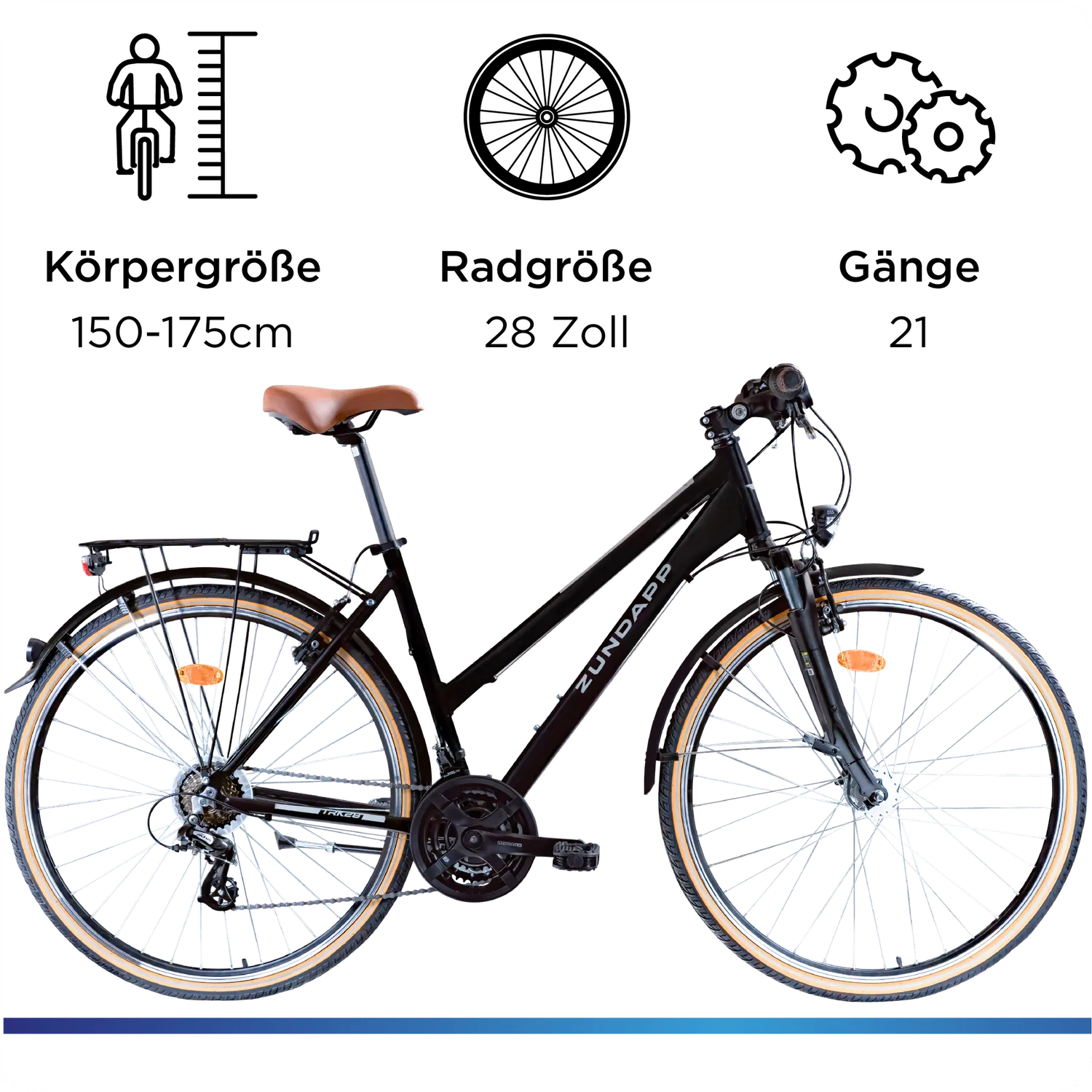 Zündapp T700 Trekkingrad Damen 28 Zoll 50cm schwarz