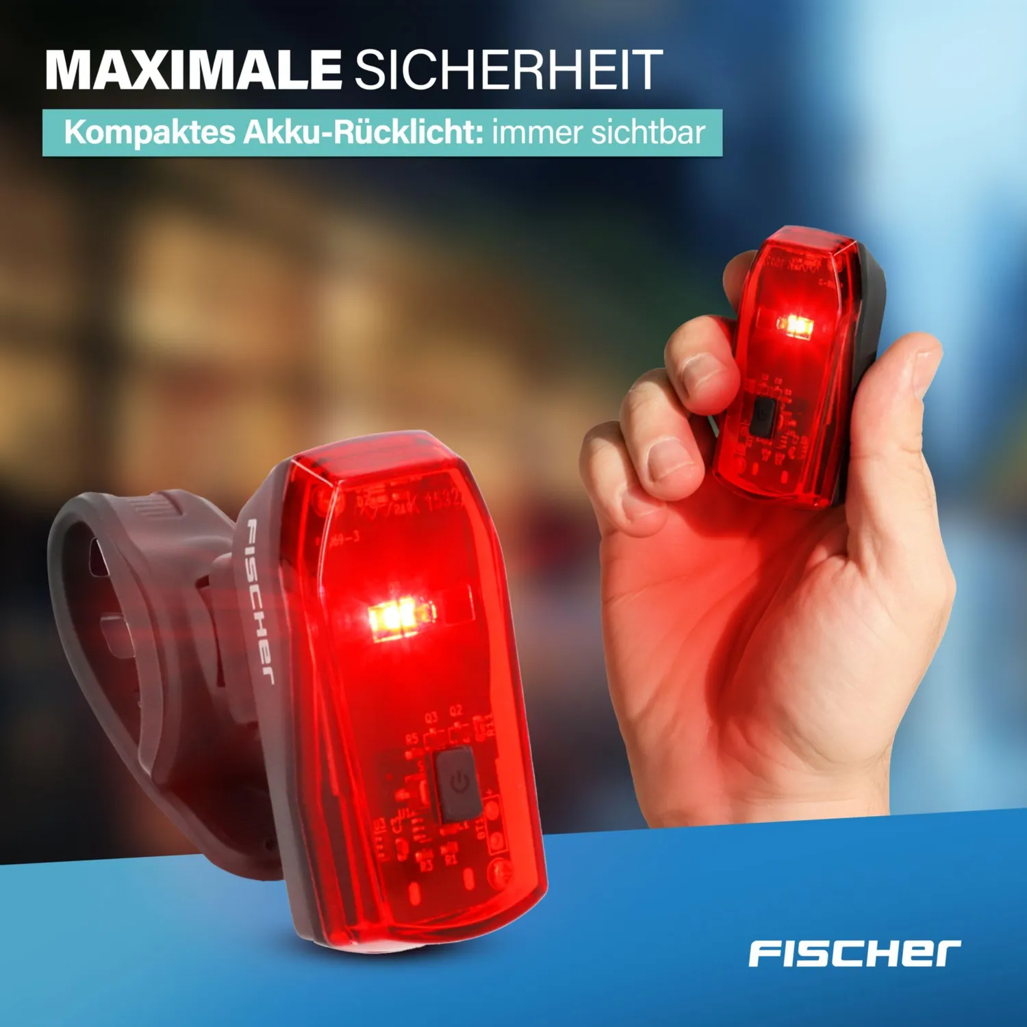 Fischer Basic Rücklicht LED hinten Akku StVZO