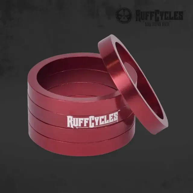 Ruff Cycles Biggie Distanzringe 1 1/8 Zoll rot 5 Stück