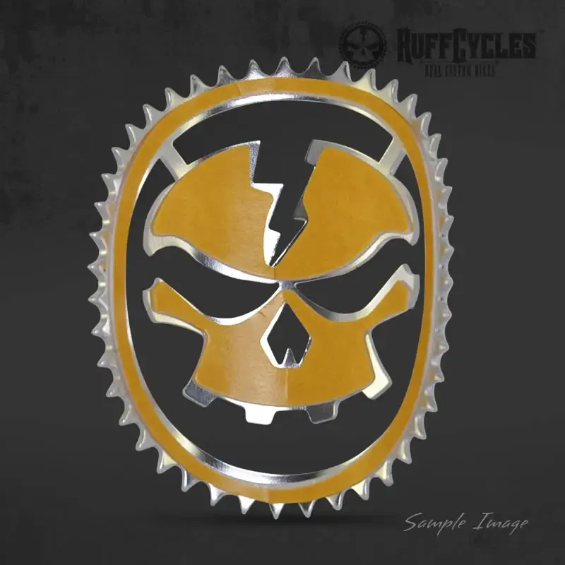 Ruff Cycles Skully Headbadge Schwarz Aluminium