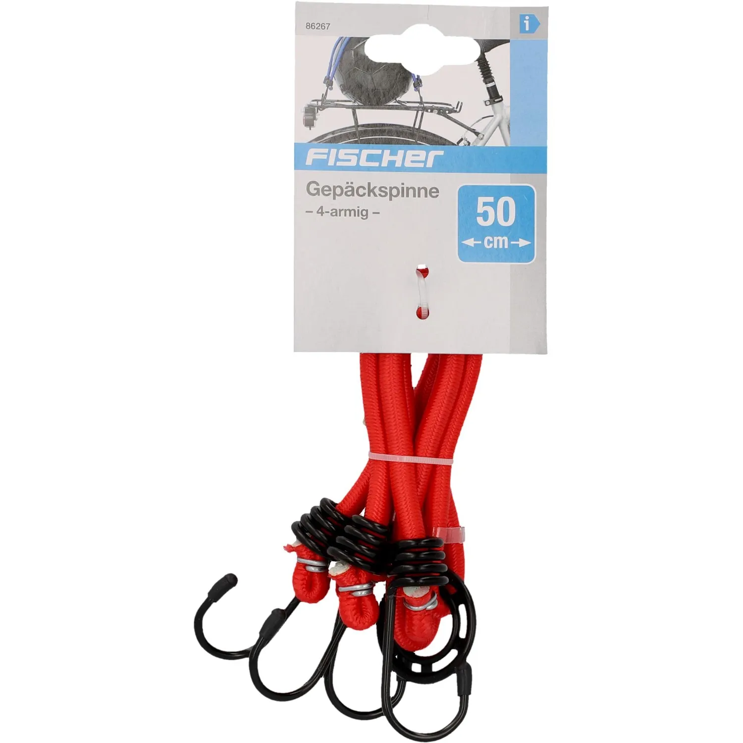Fischer Spanngurt 50 cm 4-armig rot