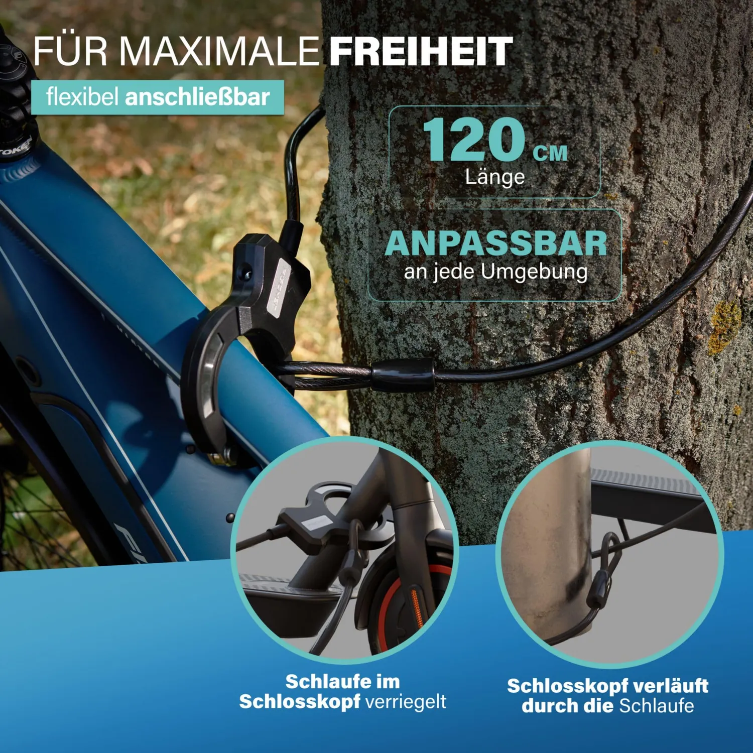 Fischer Handschellenschloss 120 cm Schloss 10 mm Stufe 4