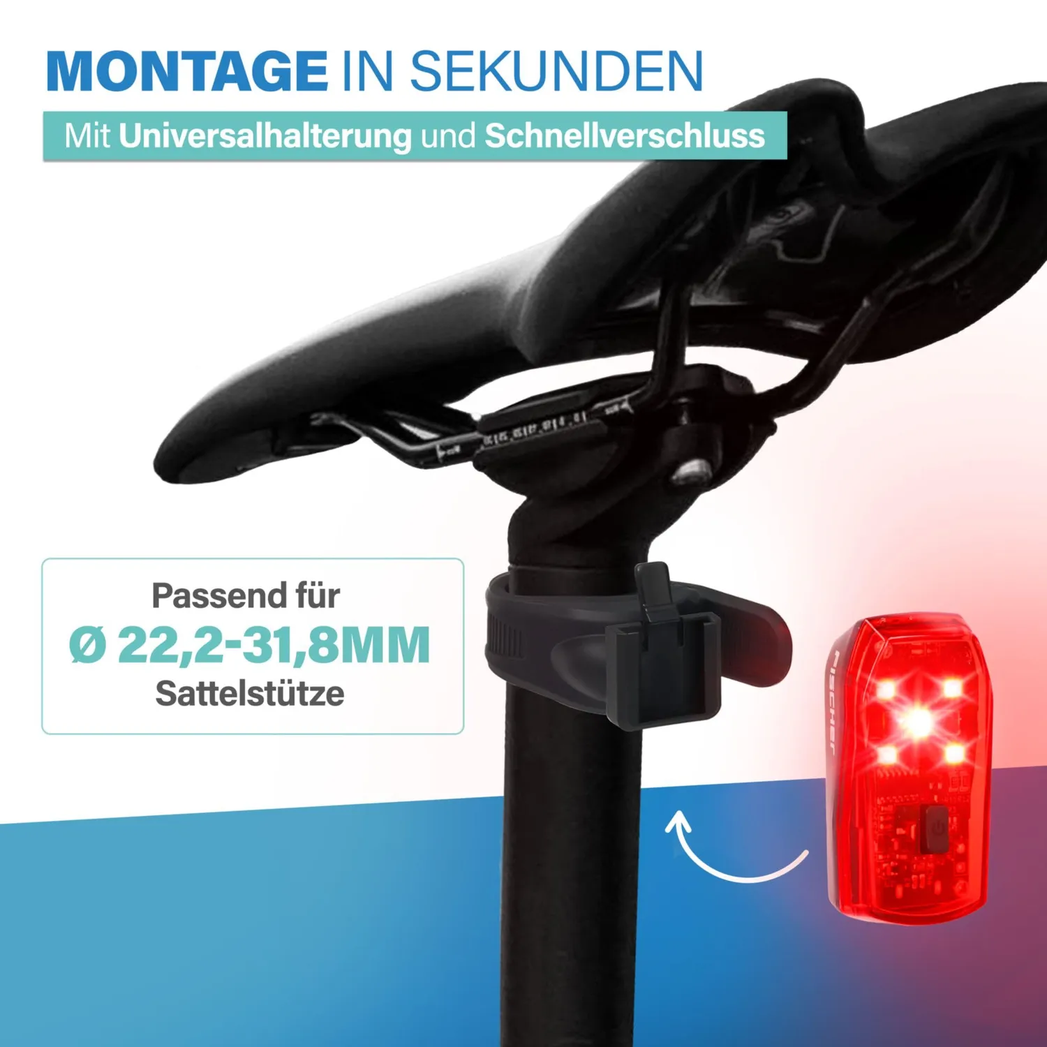 Fischer Basic Stop Rücklicht LED mit Bremslicht StVZO