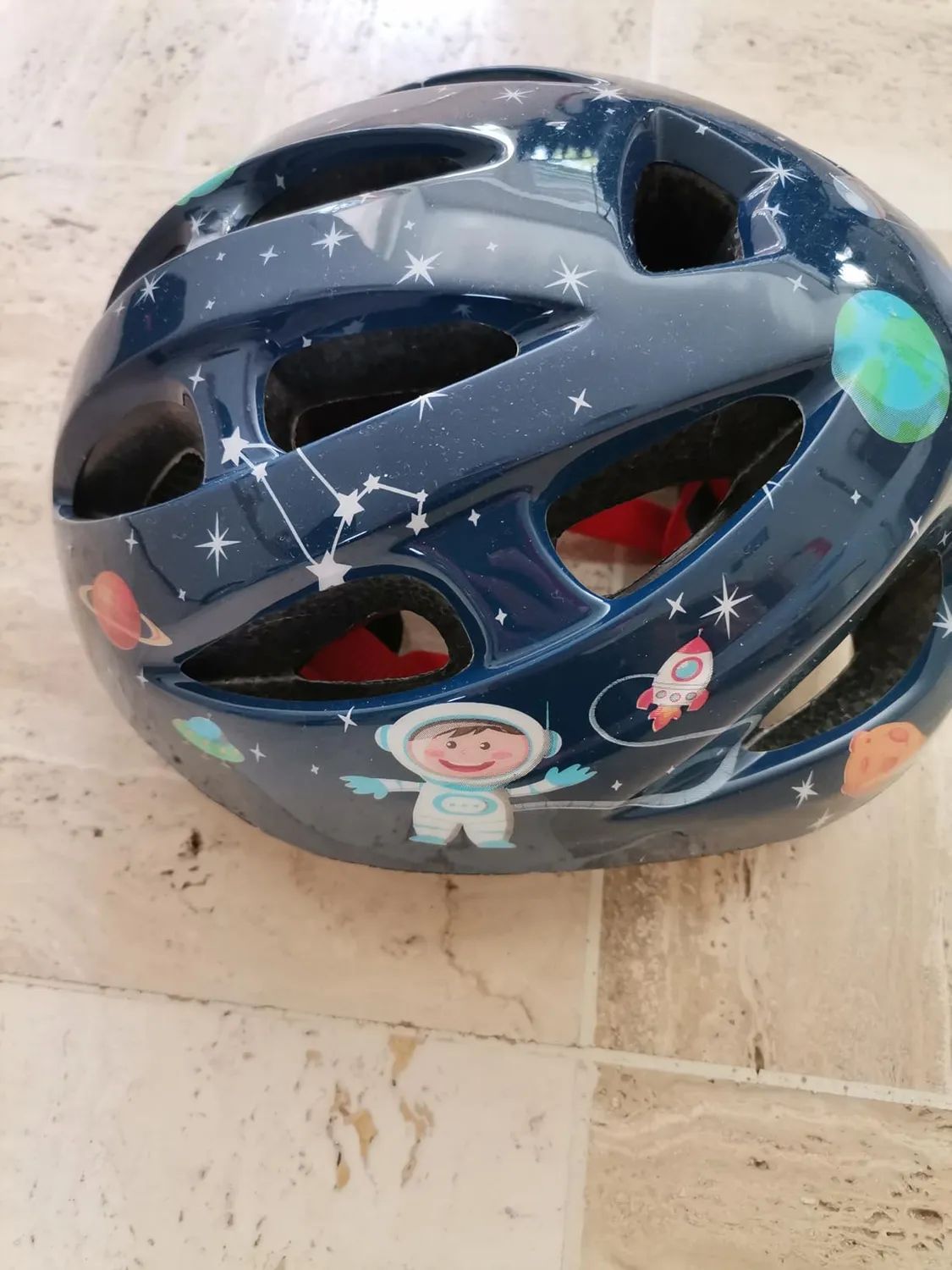 fischer Kinder Fahrradhelm Weiß Orchidee mit LED