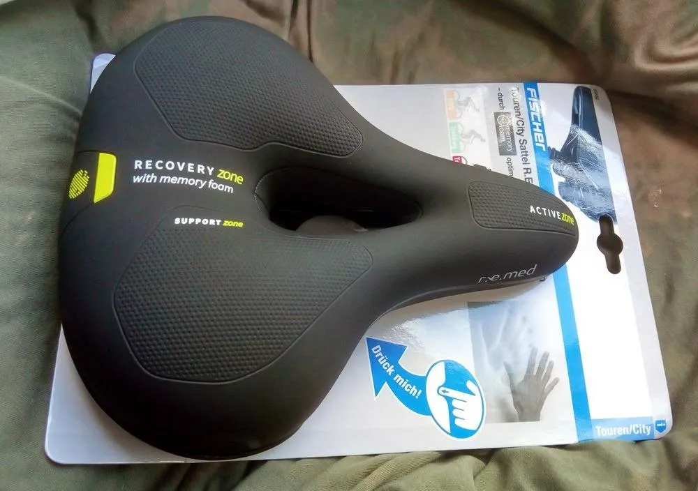 Fischer R.e.Med Memory Foam Fahrradsattel schwarz ergonomisch