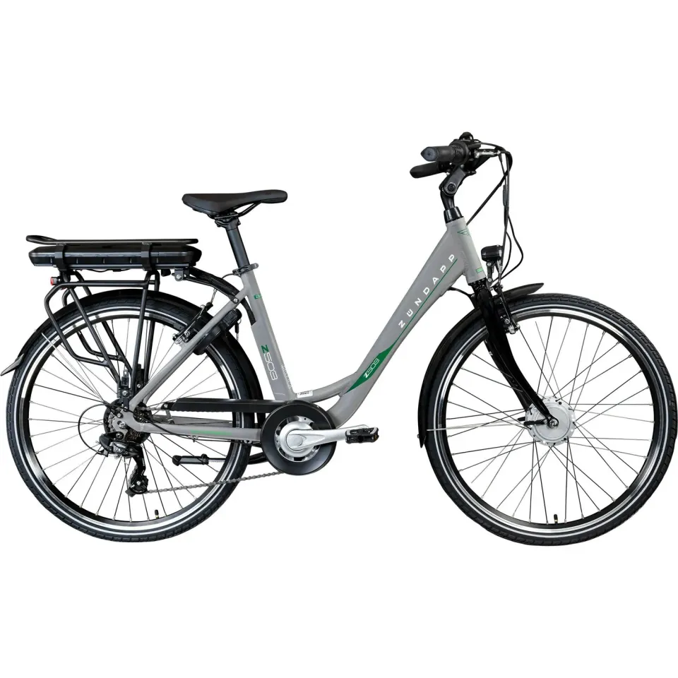 Zündapp Z503 E-Citybike Damen 26" 46 cm grau-grün 7-Gang