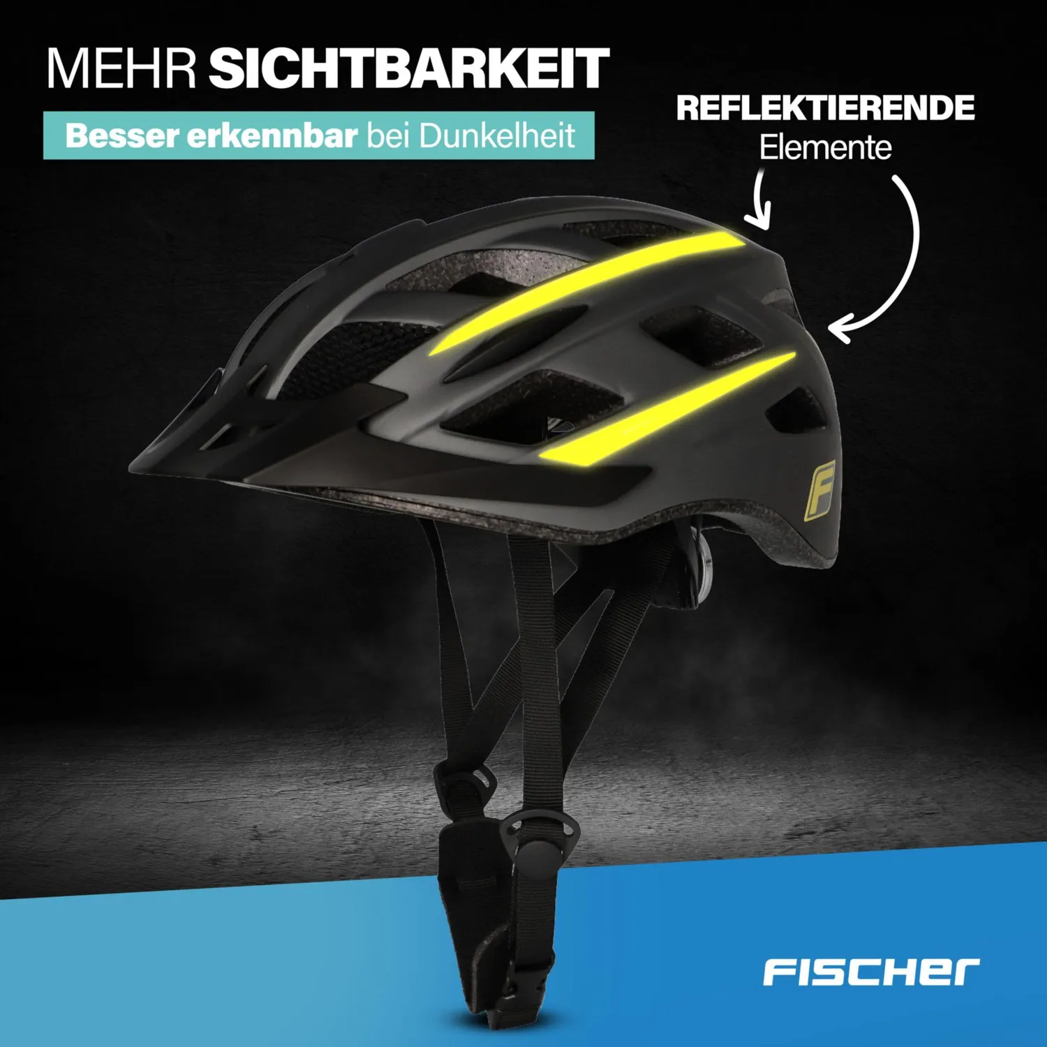 Fischer Urban Lano Fahrradhelm Schwarz S/M mit Licht