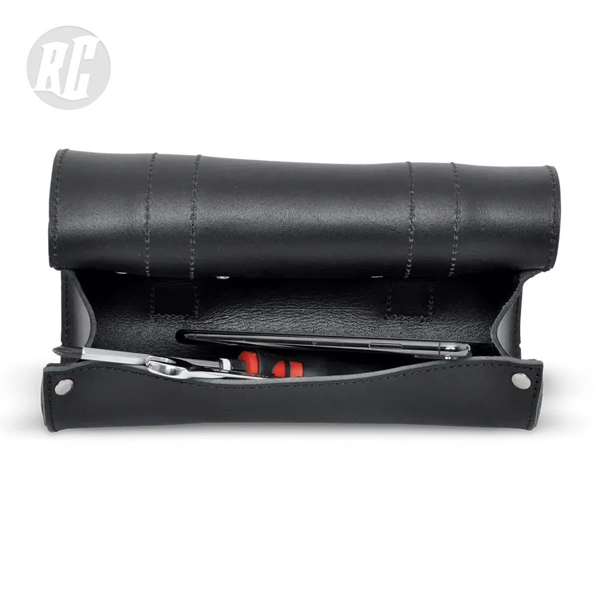 Ruff Cycles Werkzeugtasche Leder Schwarz Vollleder
