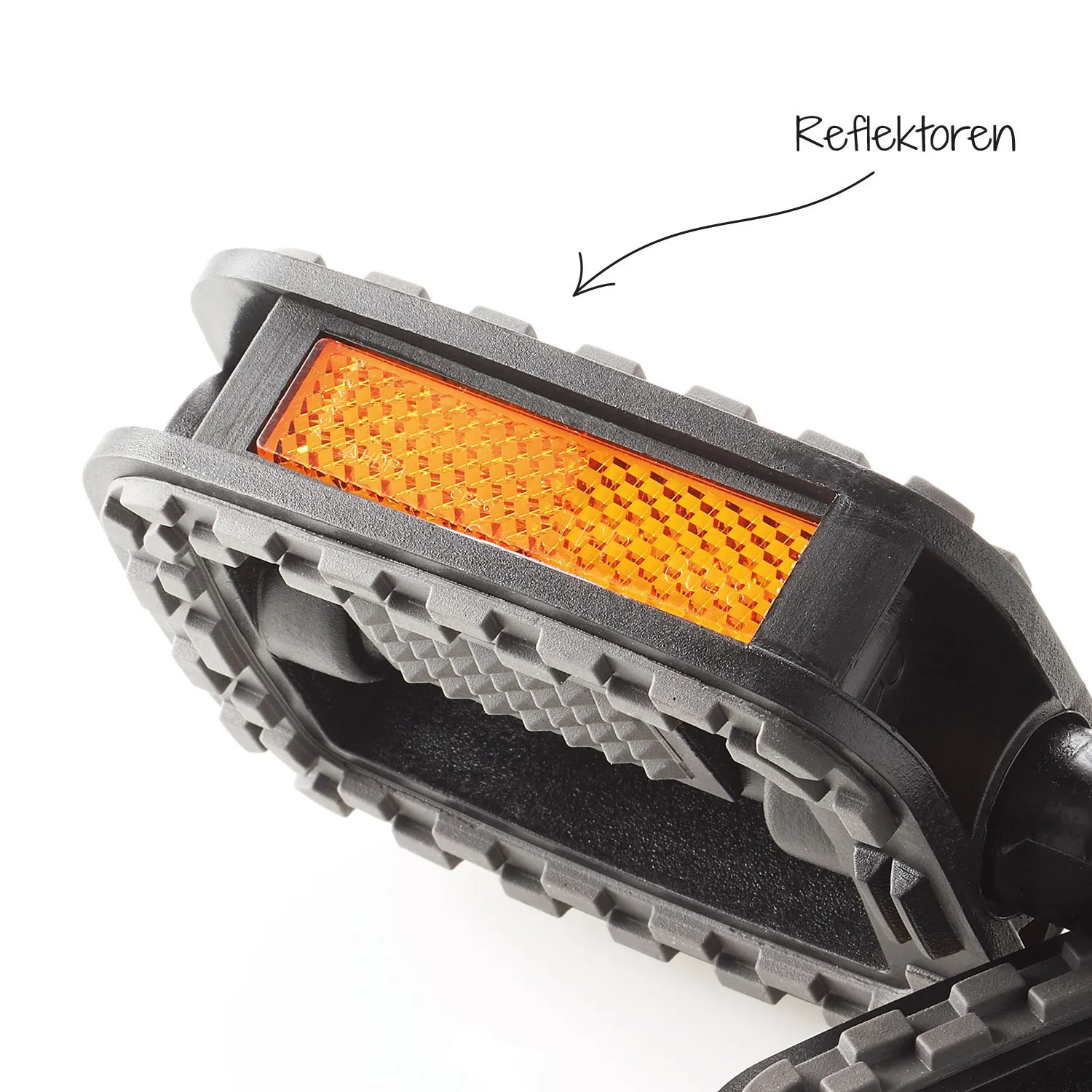 Fischer Pedale Anti-Rutsch mit Reflektoren schwarz