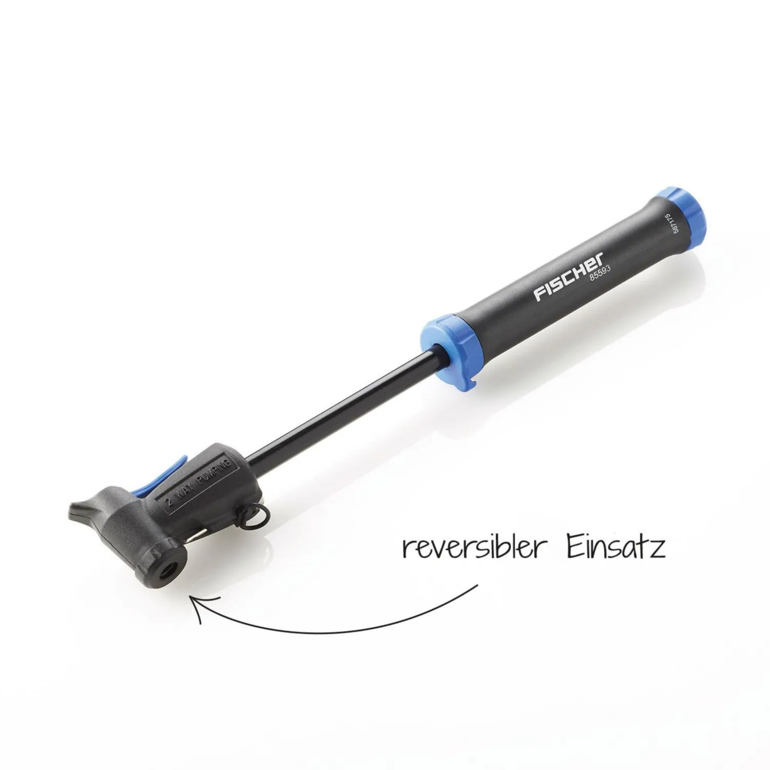 Fischer 85593 Mini-Pumpe Doppelhub schwarz Ventile