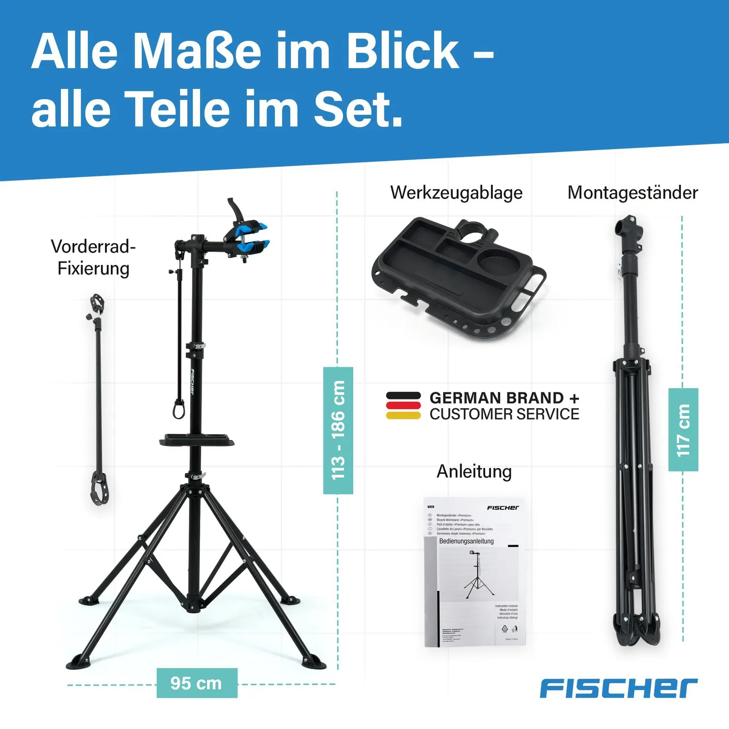Fischer Montageständer 35 kg höhenverstellbar E-Bike