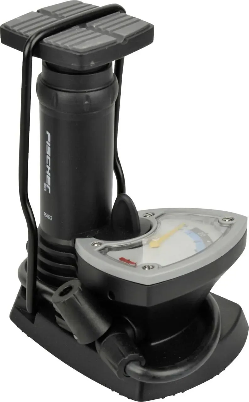 Fischer Fuß-Standpumpe mit Manometer 7 bar Doppelkopf