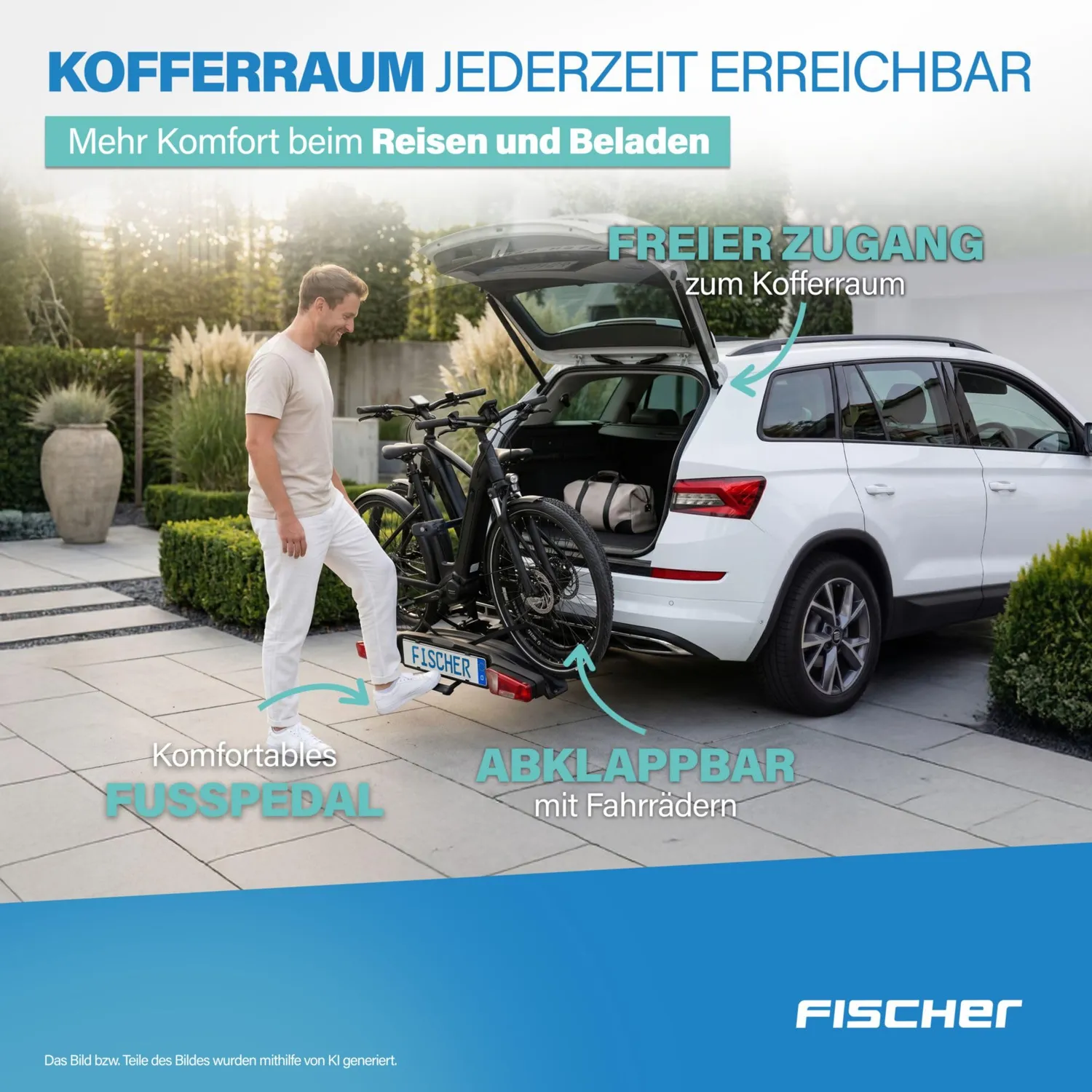 fischer RoadLine Black Kupplungsträger 2 E-Bikes 60 kg