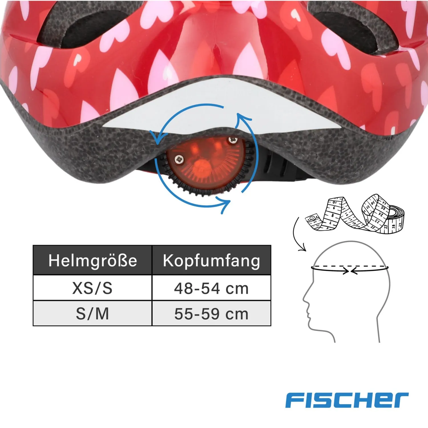 fischer Kinder Fahrradhelm Weiß Orchidee mit LED