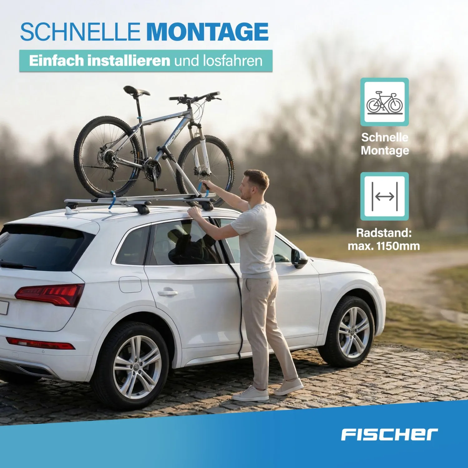Fischer Xtreme Dach Fahrradträger 15 kg abschließbar Alu
