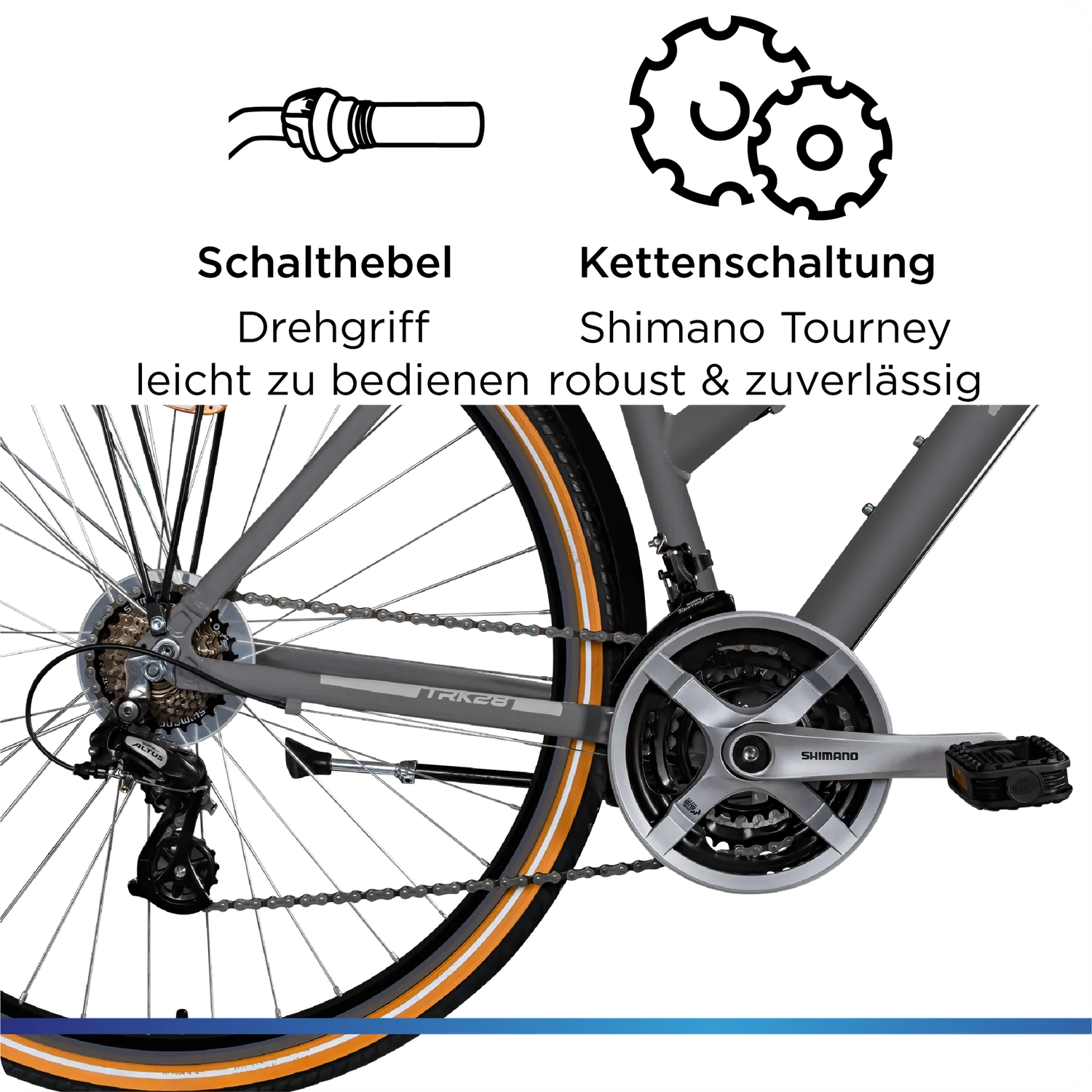 Zündapp T700 Trekkingrad Damen 21-Gang 50cm grau