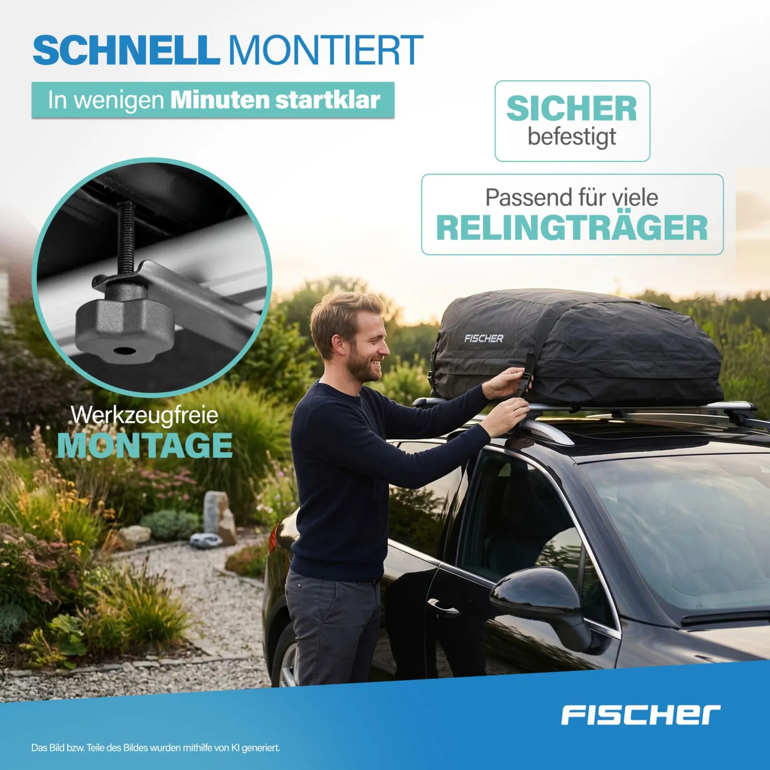 Fischer Dachbox faltbar 270 Liter wasserabweisend