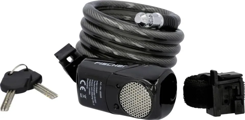 Fischer 85908 Spiralschloss 120 cm mit Alarm schwarz