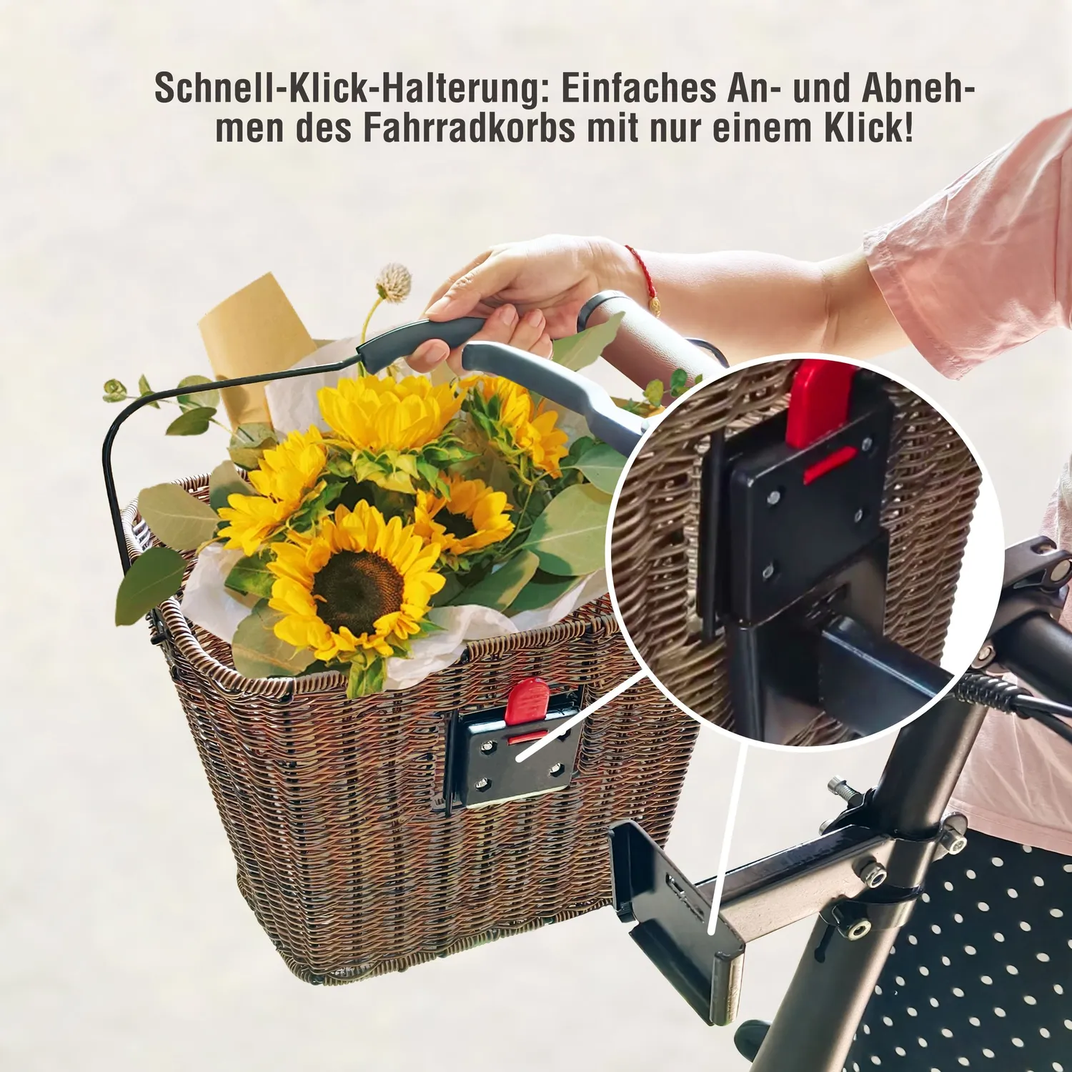 SachsenRad Lenkerkorb mit Tragegriff Fahrradkorb wasserabweisend