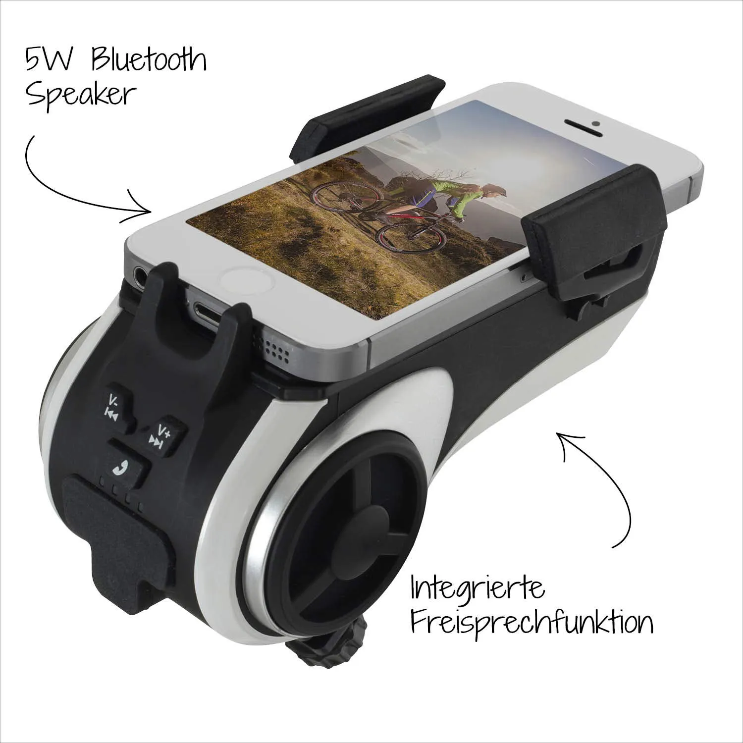Fischer Multimedia Smartphone-Halterung Bluetooth Powerbank