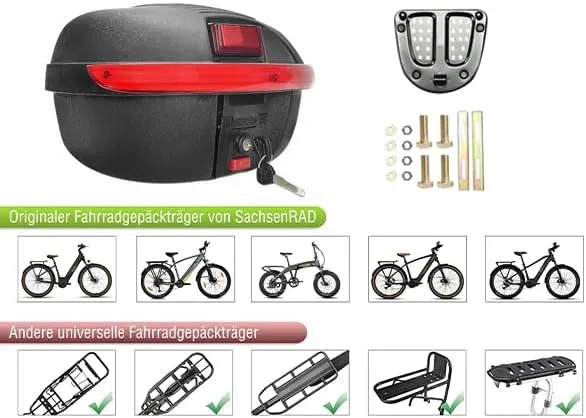 SachsenRad Globus Gepäckträger-Box 16 Liter abschließbar