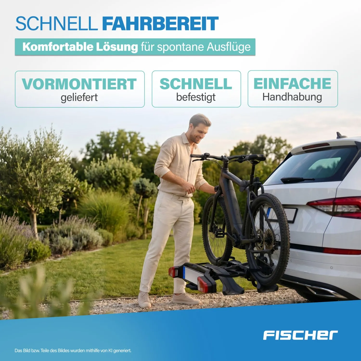 fischer RoadLine Black Kupplungsträger 2 E-Bikes 60 kg