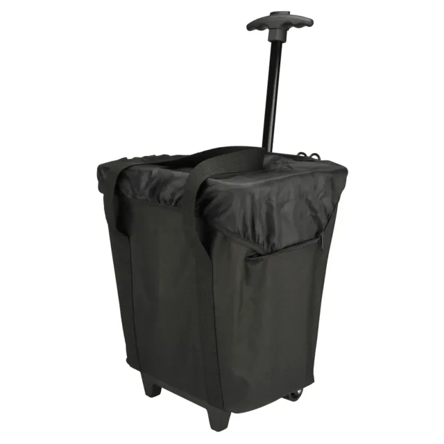 Fischer Trolley Gepäckträgertasche 17 Liter schwarz mit Rollen