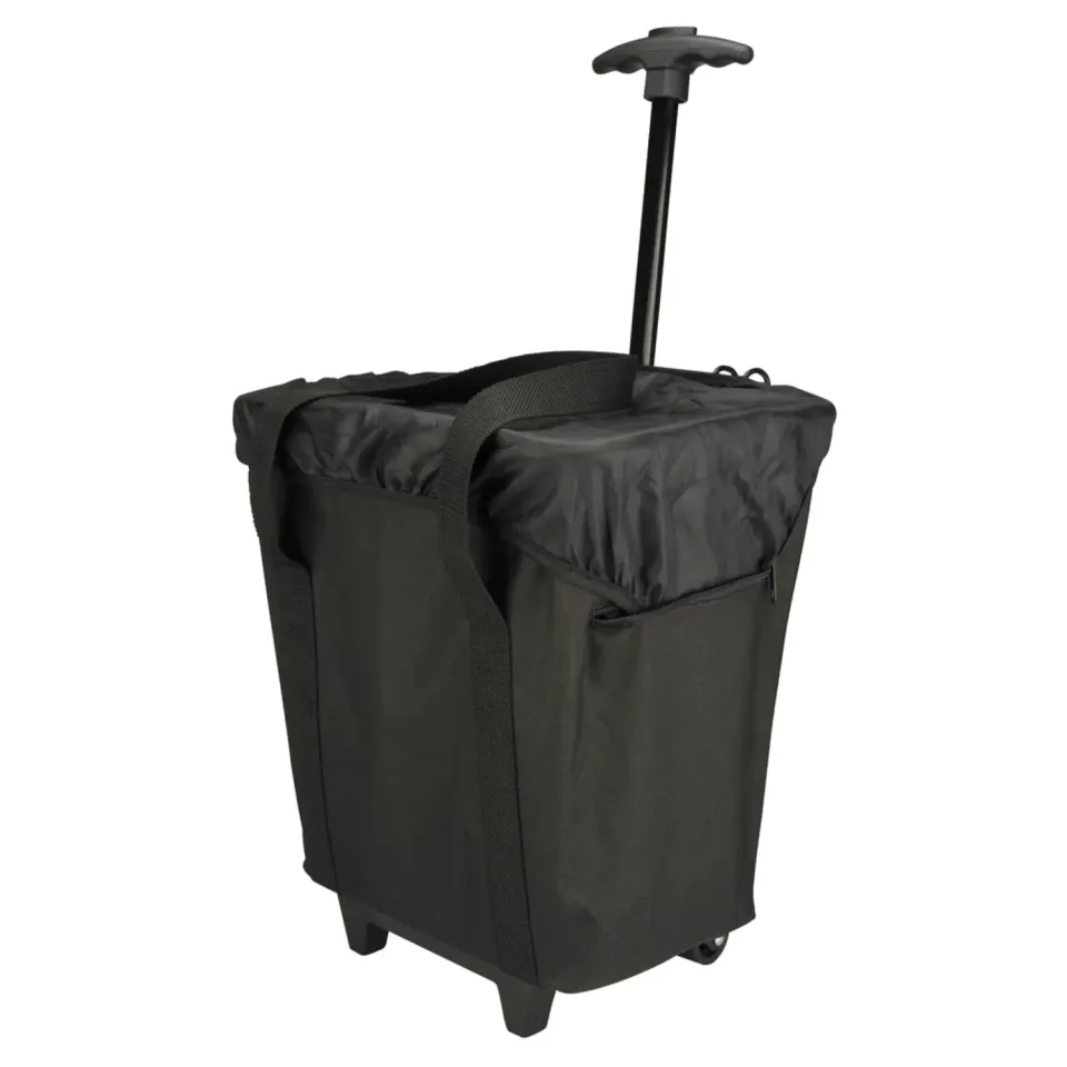Fischer Trolley Gepäckträgertasche 17 Liter schwarz mit Rollen