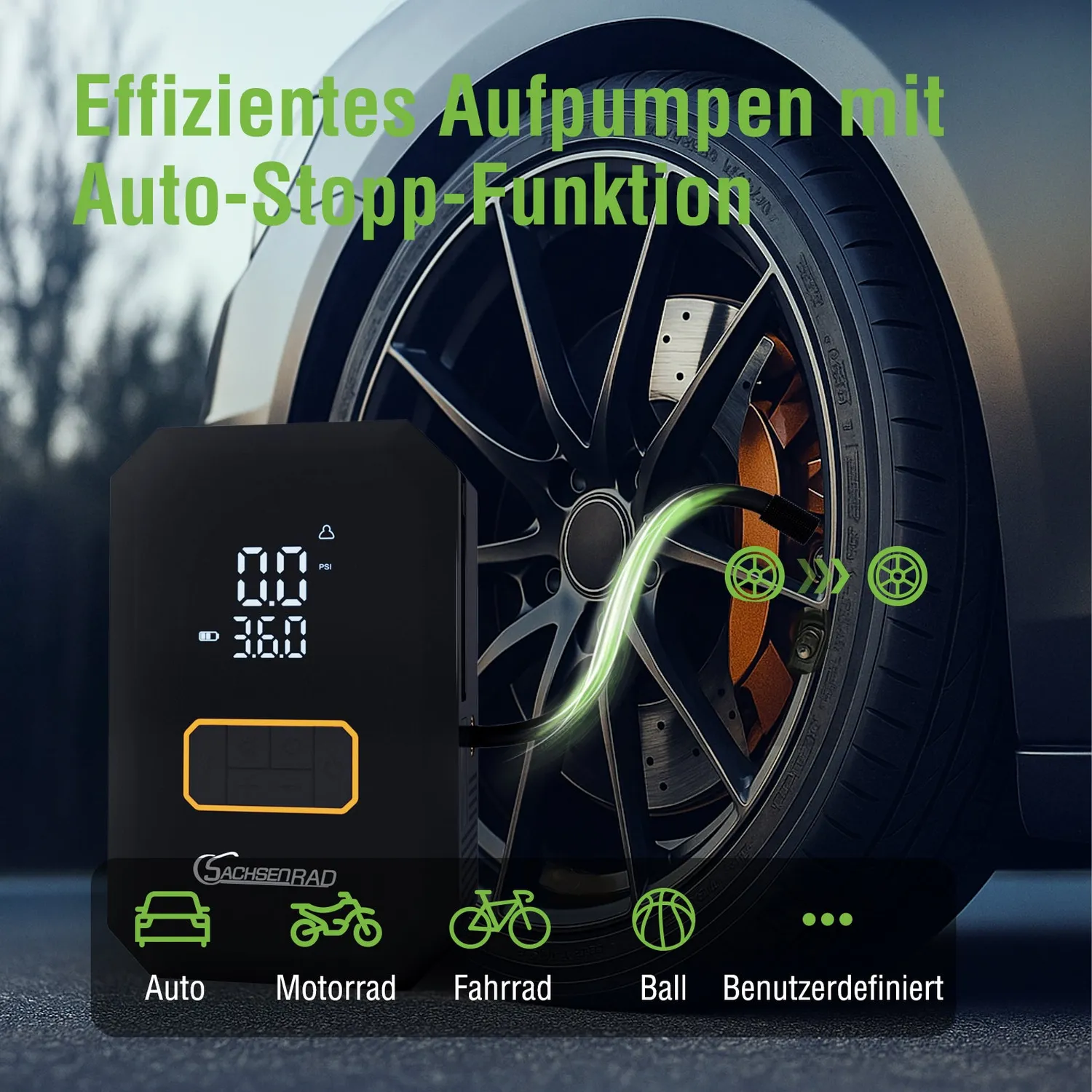 SachsenRad Air Power Start Starthilfe Powerbank Kompressor