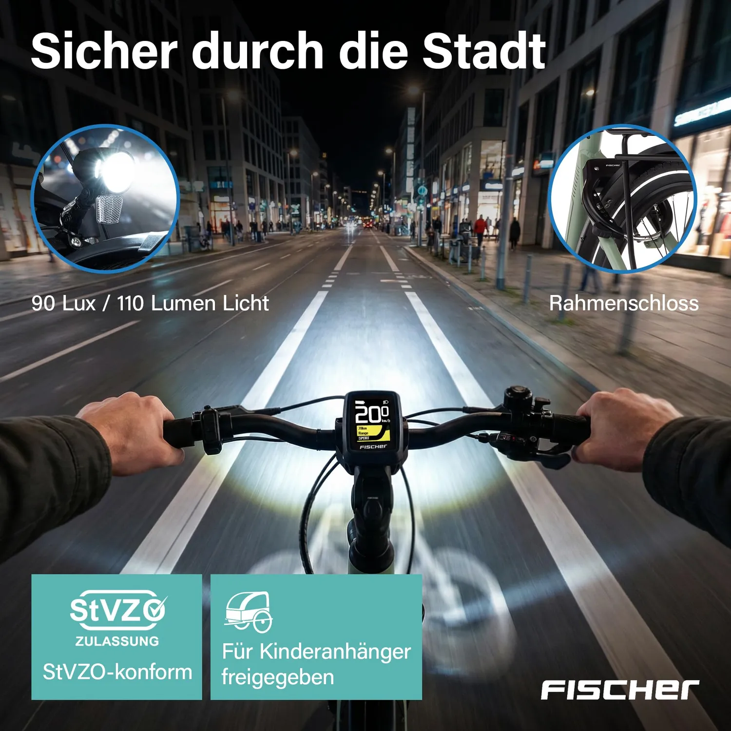 fischer CITA 2403 E-Bike 50 cm 459 Wh Frontmotor