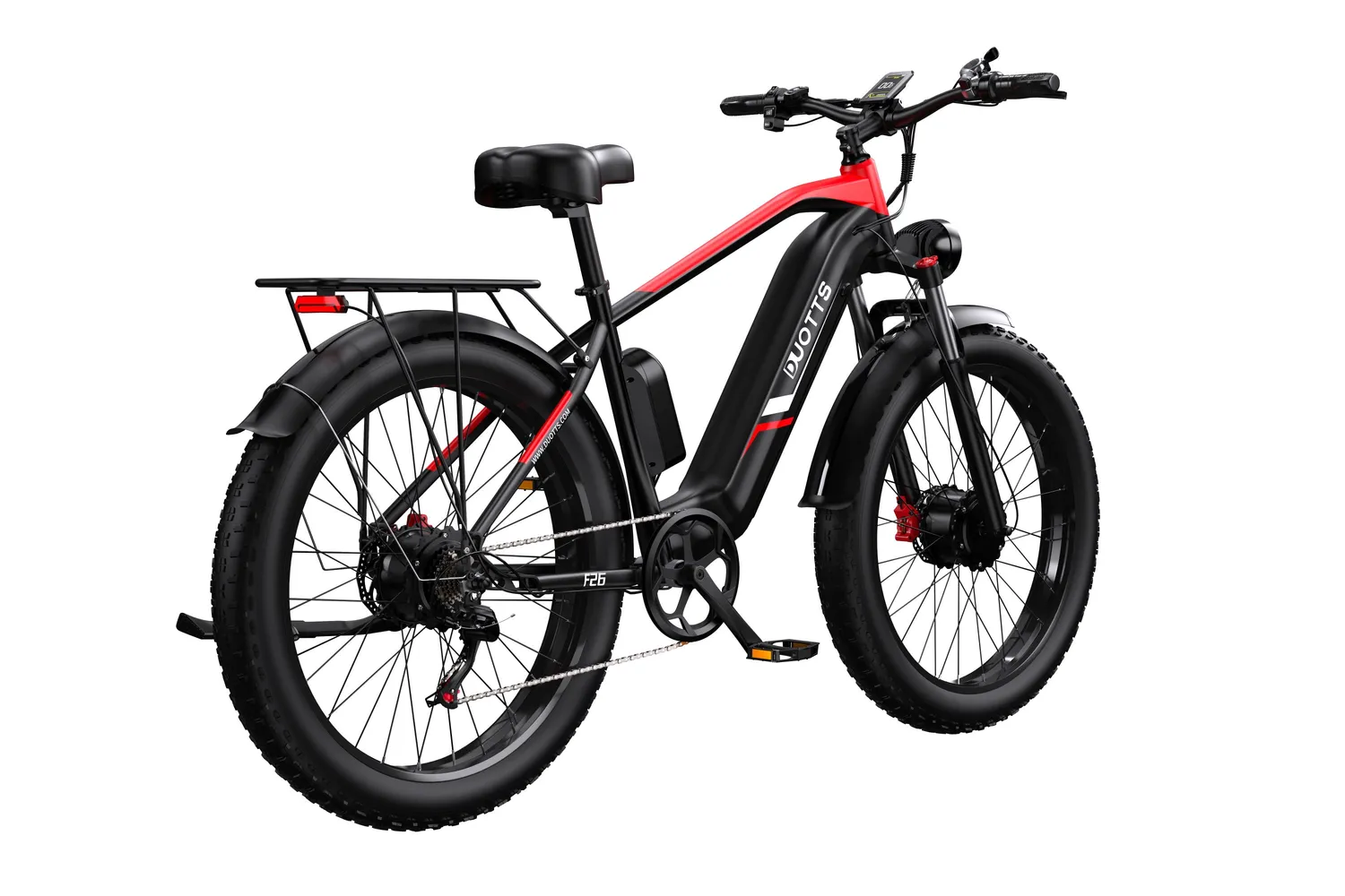 DUOTTS F26 E-Bike Fatbike Schwarz-Rot große Reichweite