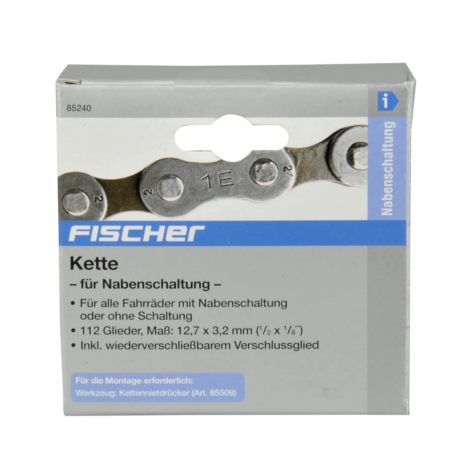 Fischer 85240 Fahrradkette 1/2x1/8 Nabenschaltung