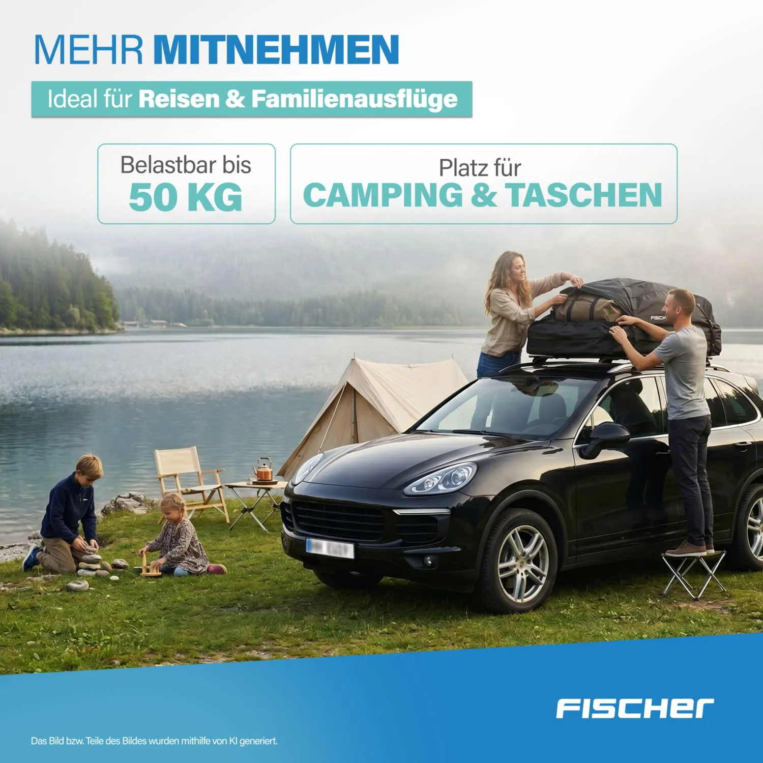 Fischer Dachbox faltbar 270 Liter wasserabweisend