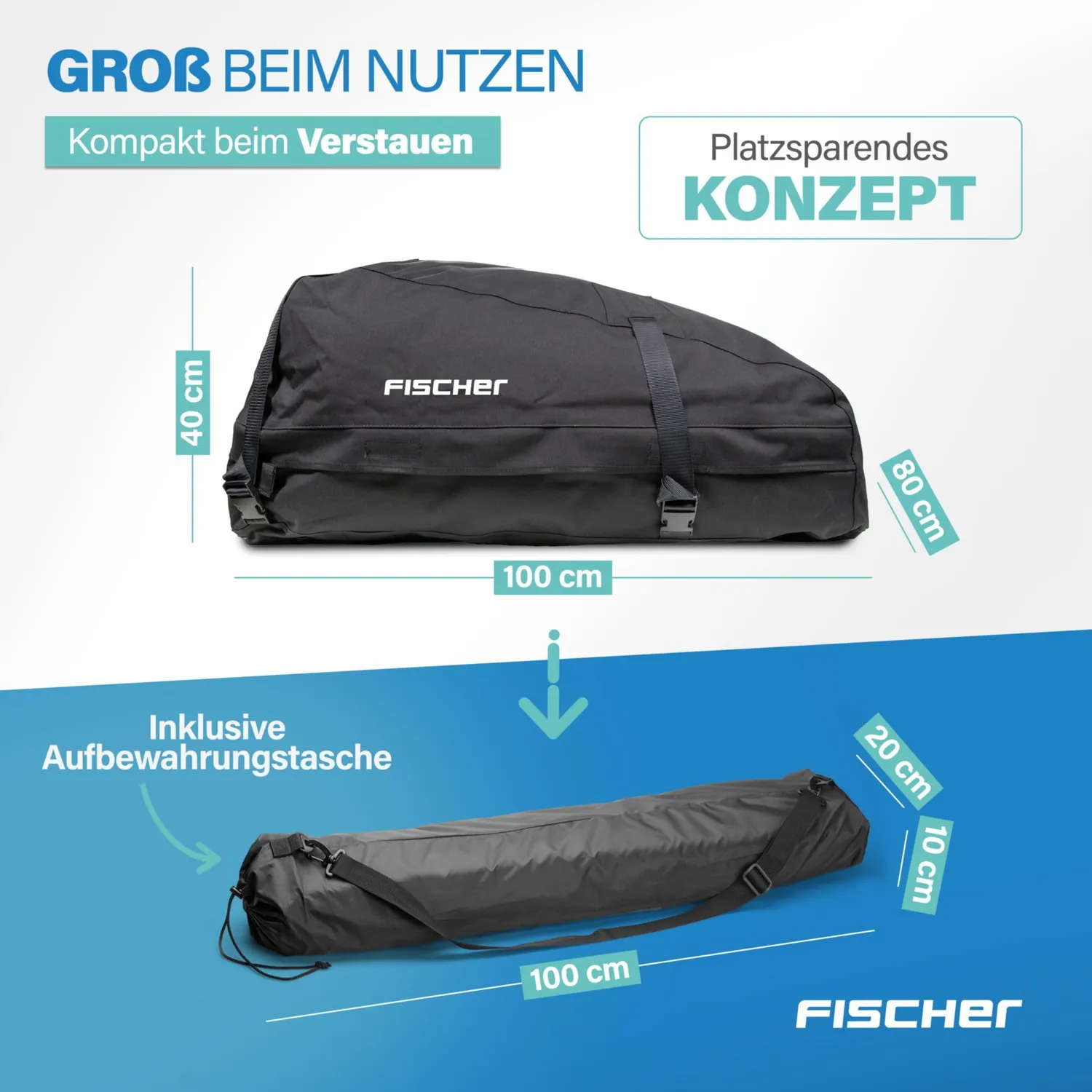 Fischer Dachbox faltbar 270 Liter wasserabweisend