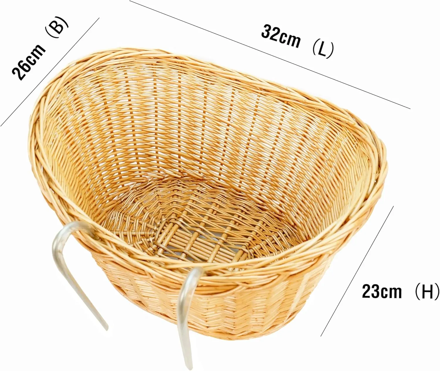SachsenRad Lenkerkorb Fahrradkorb Weide 32x26x23 cm