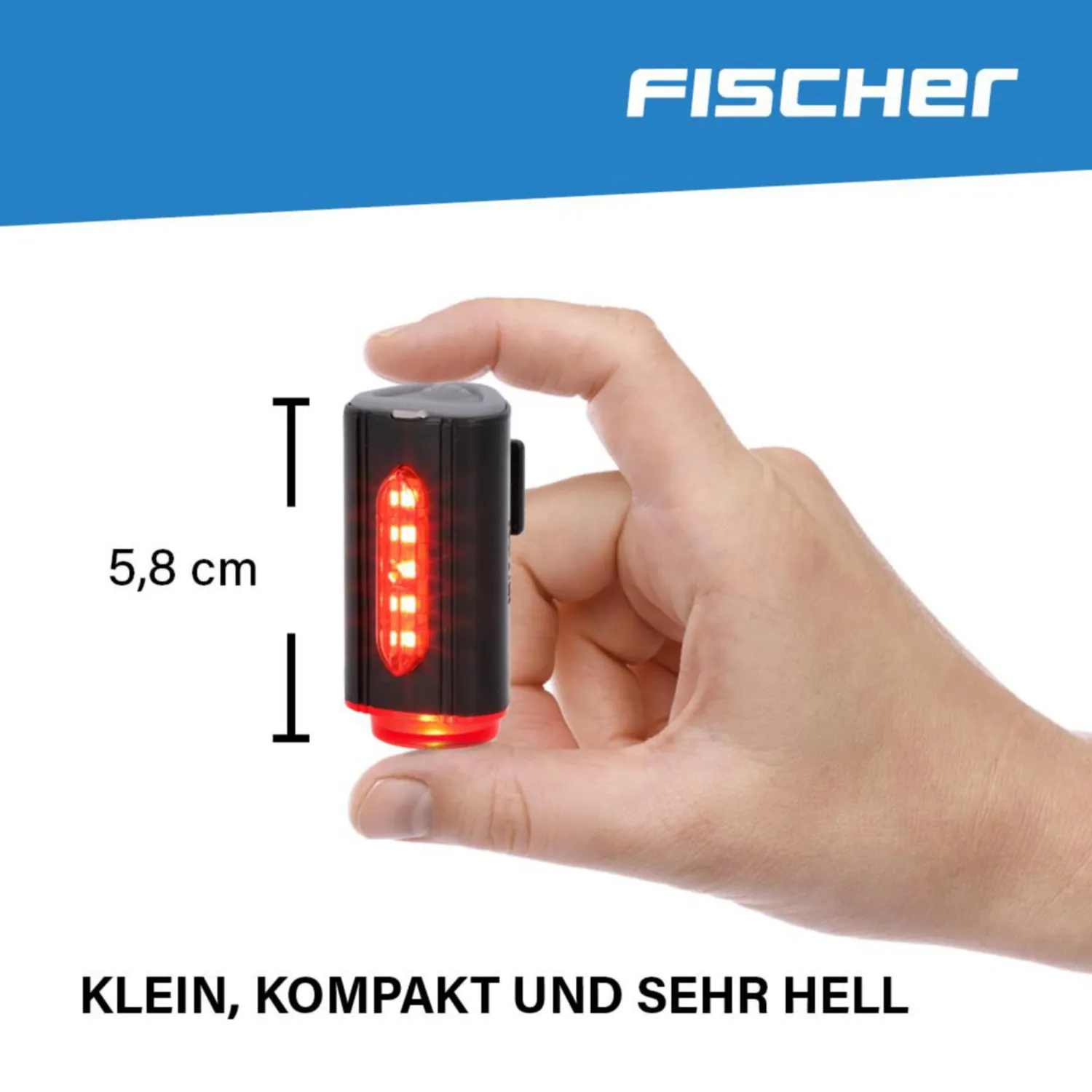 Fischer TWIN Akku-Rücklicht Fahrrad-Rückleuchte USB-C