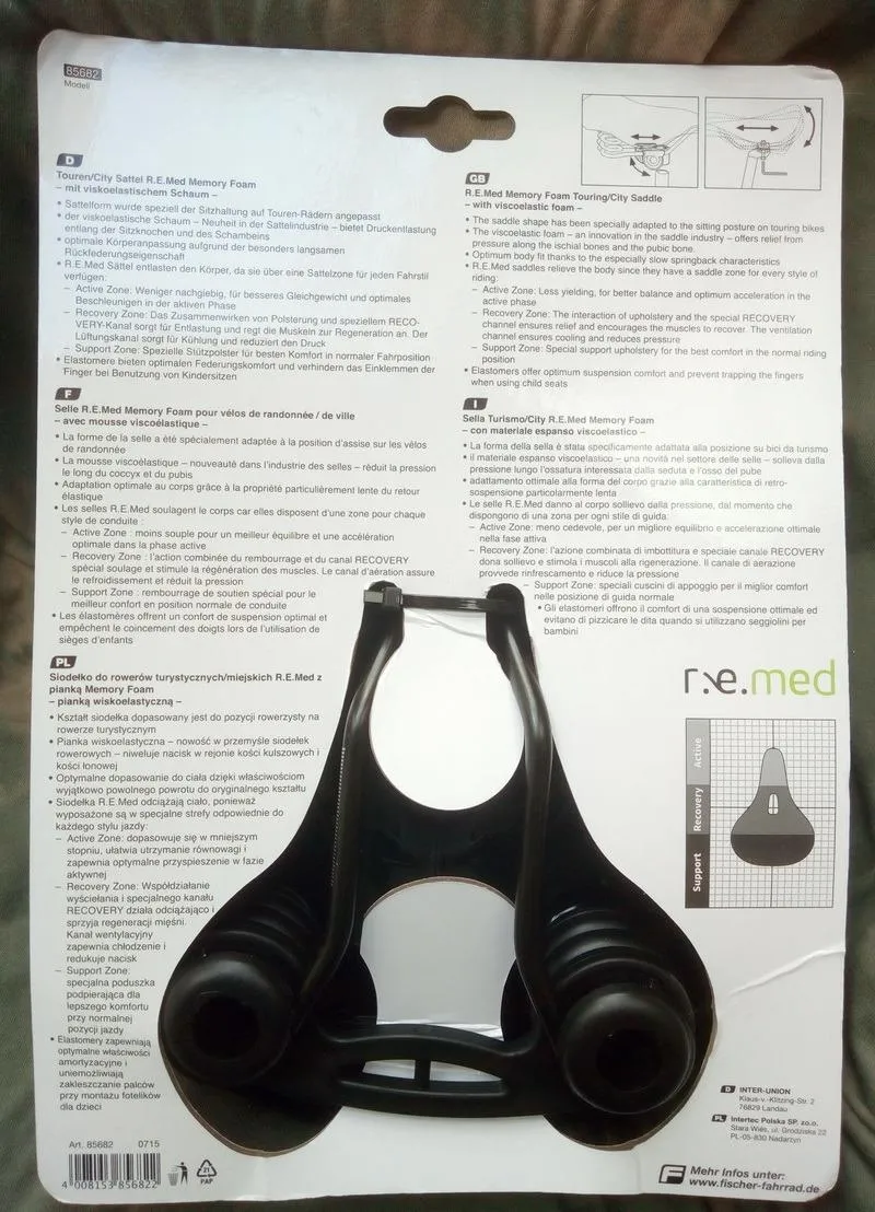 Fischer R.e.Med Memory Foam Fahrradsattel schwarz ergonomisch