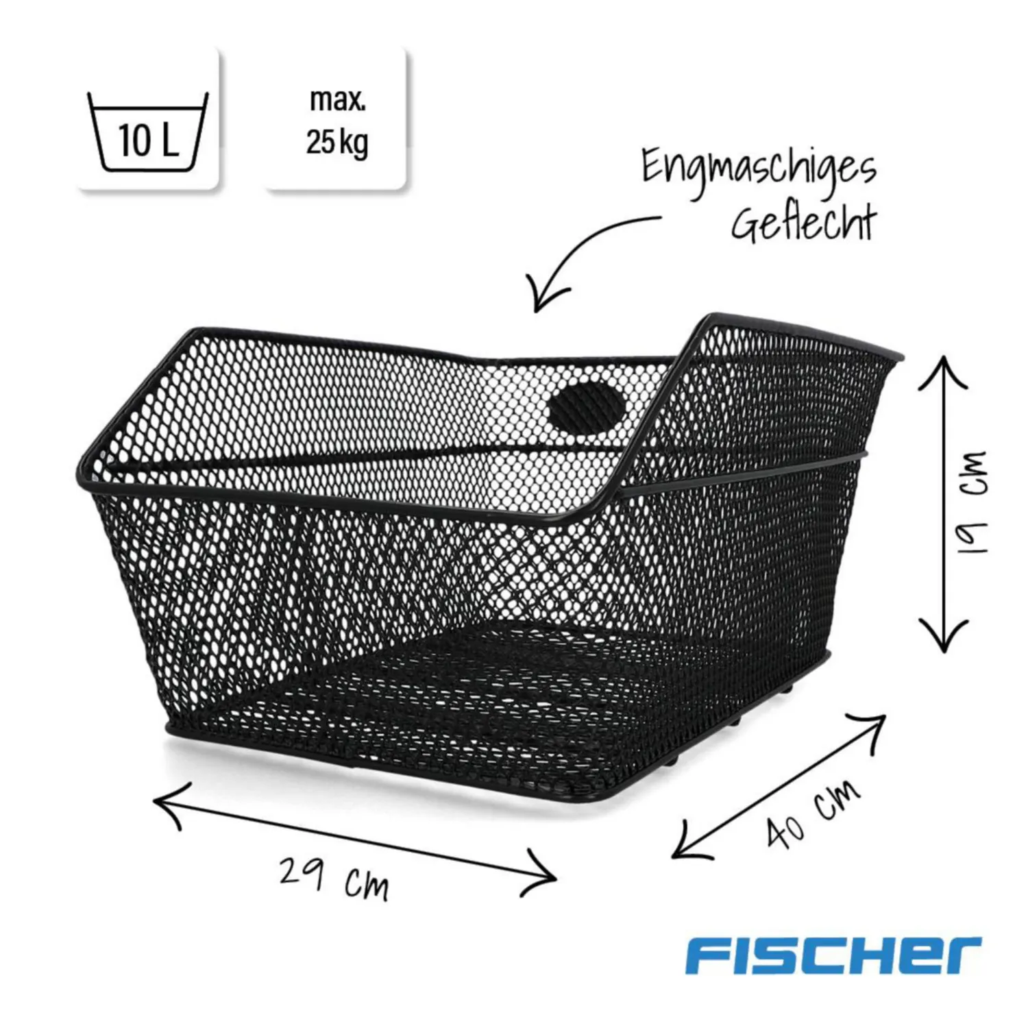 Fischer School Gepäckträgerkorb Stahl 25 kg