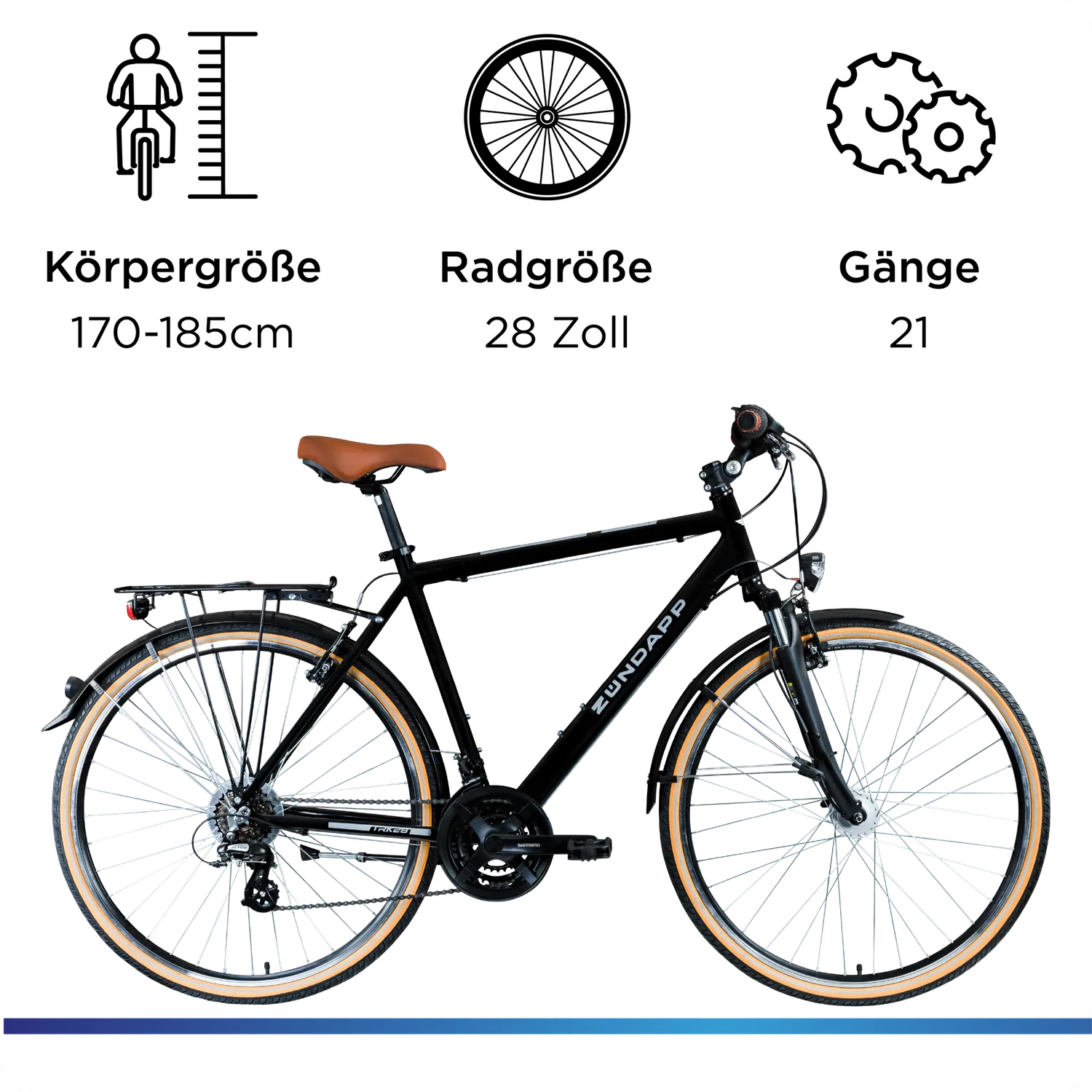 Zündapp T700 Trekkingrad Herren 21-Gang 50cm schwarz