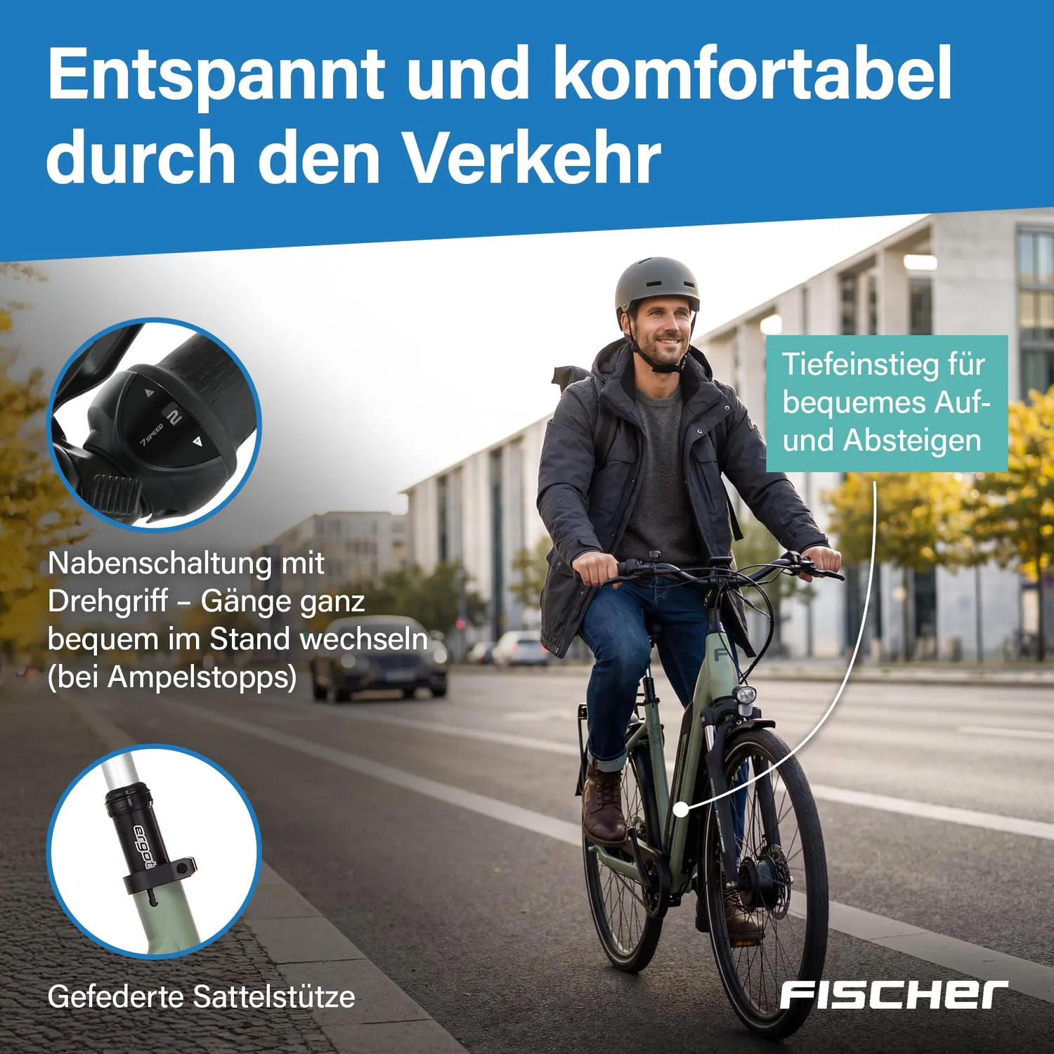 fischer CITA 2403 E-Bike 50 cm 459 Wh Frontmotor