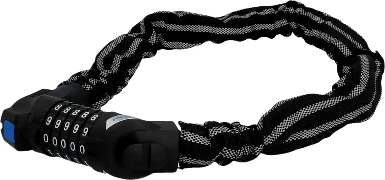 Fischer Reflex Kettenschloss 80cm 8mm Schlüssel silber