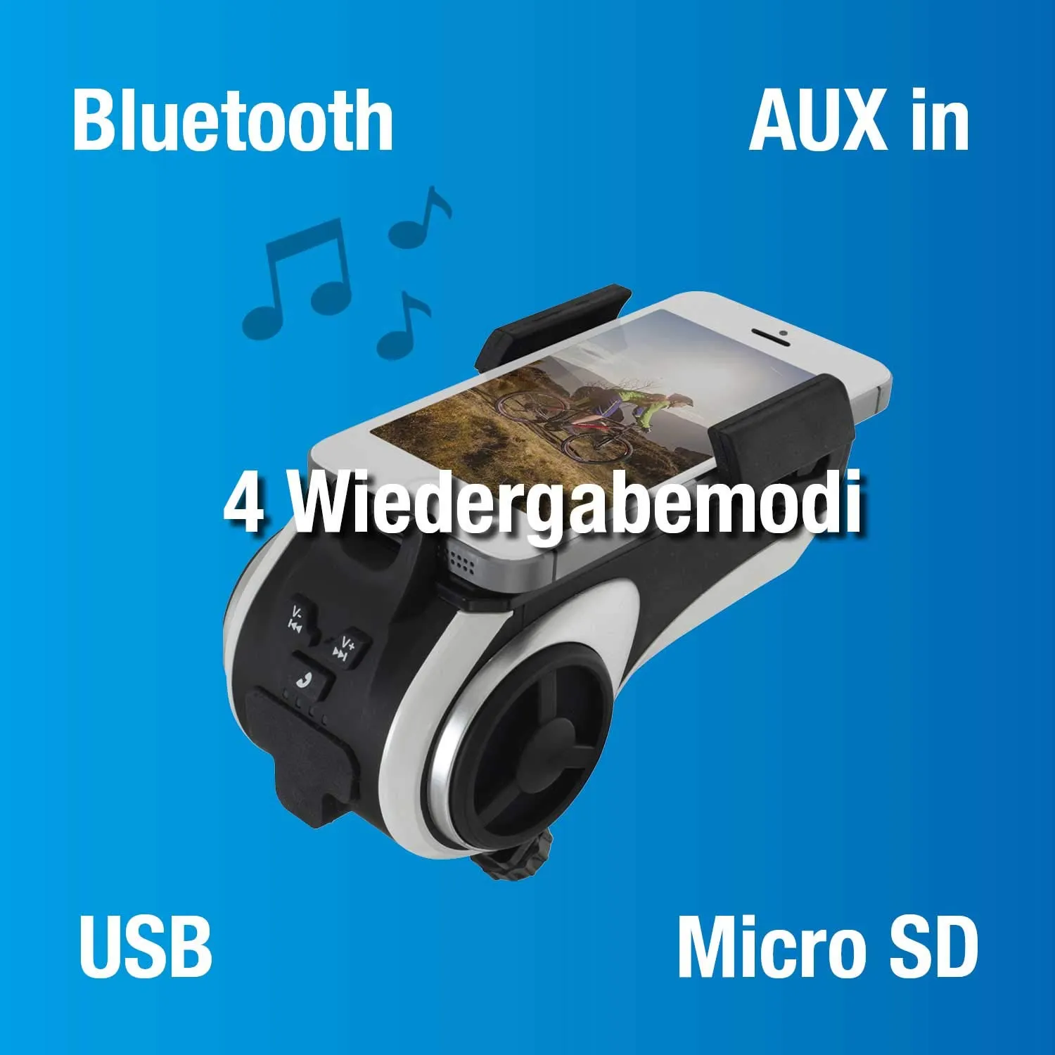 Fischer Multimedia Smartphone-Halterung Bluetooth Powerbank