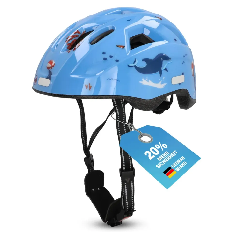 Fischer Kinderhelm Fahrradhelm XS/S 48-54 cm blau LED