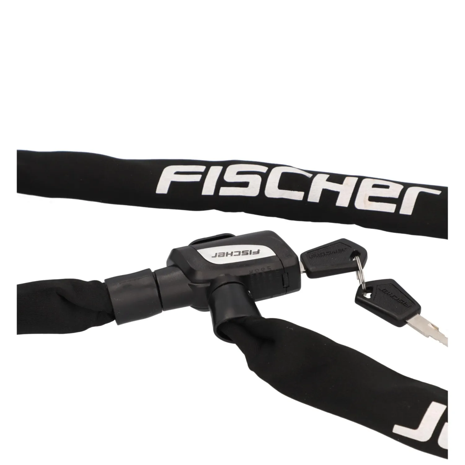 Fischer Kettenschloss Neopren Fahrradschloss 130 cm Schwarz