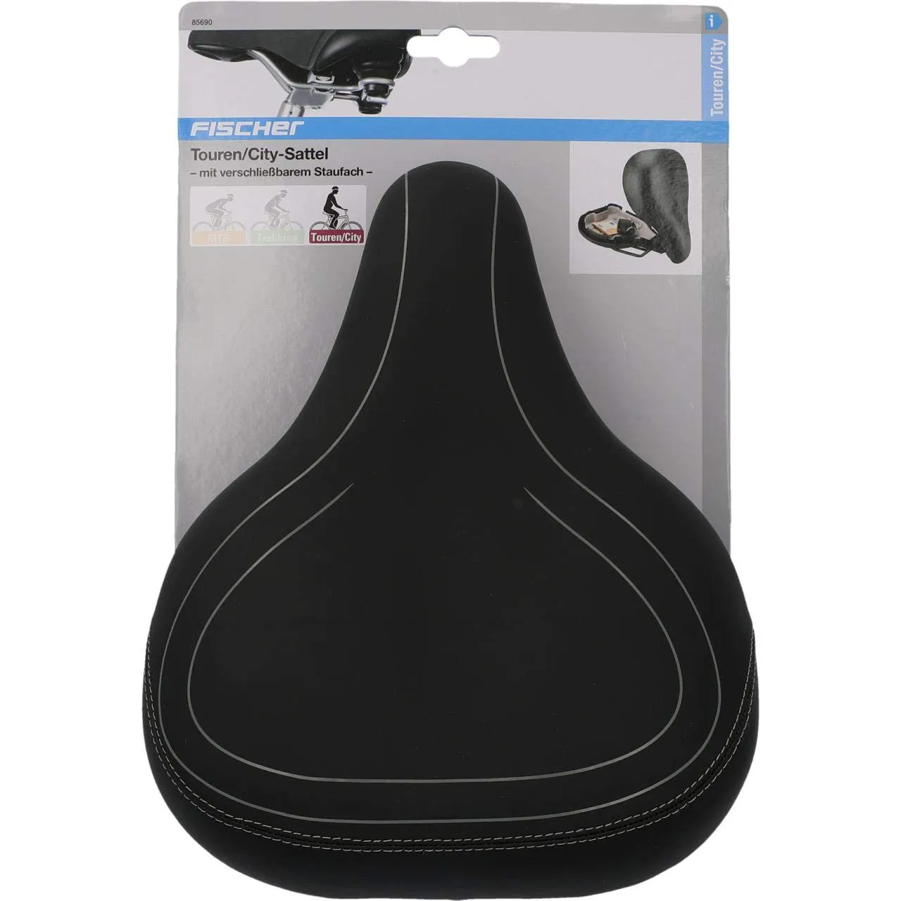 Fischer Sattel Touren mit Staufach schwarz One Size