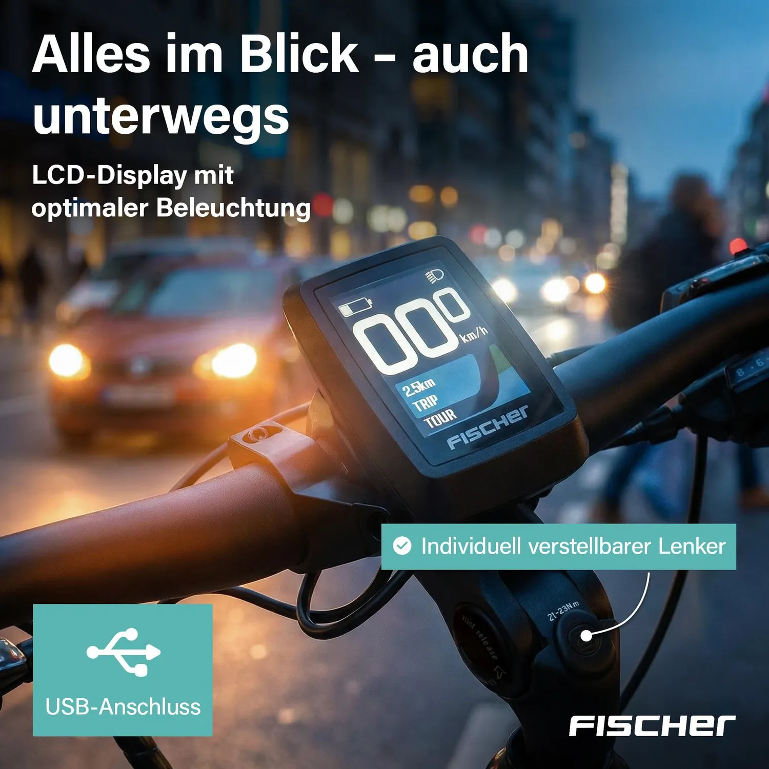 Fischer Viator 2.1 Active E-Bike 50 cm 459 Wh 50 Nm