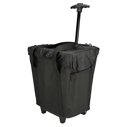 Fischer Trolley Gepäckträgertasche 17 Liter schwarz mit Rollen